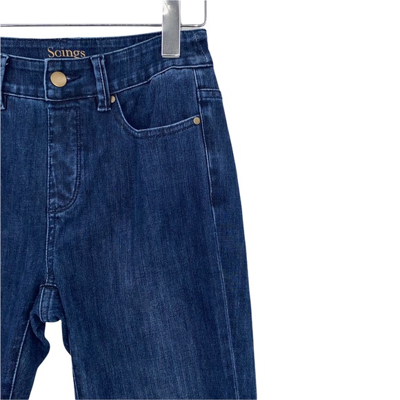 Soft Surroundings Women’s Ankled Zipper Dark Blue Jeans, Size Petite Extra Small - Picture 4 of 13